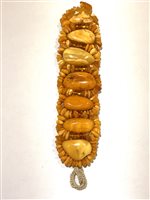 Armband Sommer Dame Ambra in Bernstein Ambra BIANCO OVALI NATIVO - BIANCO OVALI NATIVO